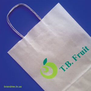 Пакети з білого крафту з логотипом для «T.B. Fruit»