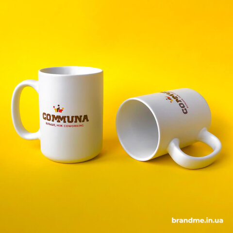 Чашки с логотипом для коворкинга 