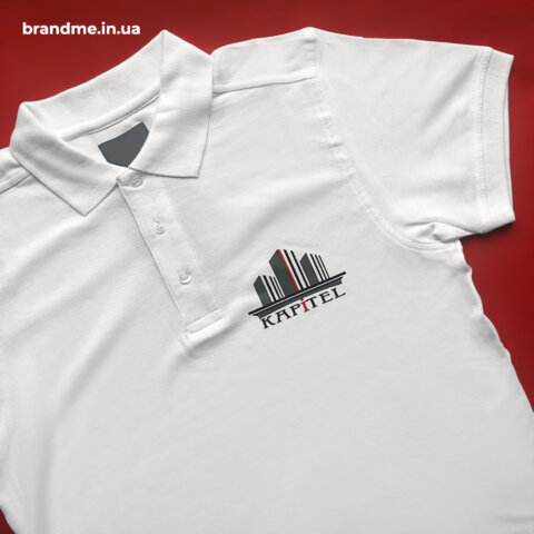 Футболки-поло с логотипом для компании «Капитель»