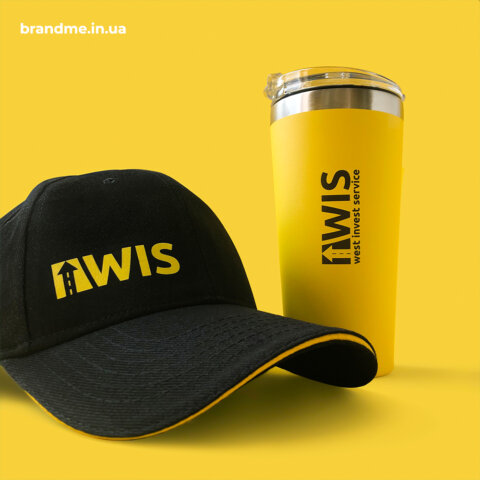 Термочашки и брендированные кепки для компании West Invest Service