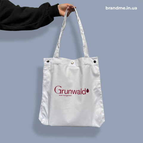 Шопер на застібці в білосніжному кольорі для Grunwald