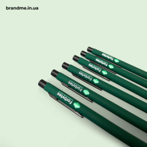 Ручки з логотипом на замовлення Темно зелені брендовані ручки з логотипом для корпоративного використання