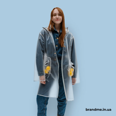 Прозорий дощовик від BRANDME — ідеальний для рекламних акцій та подій
