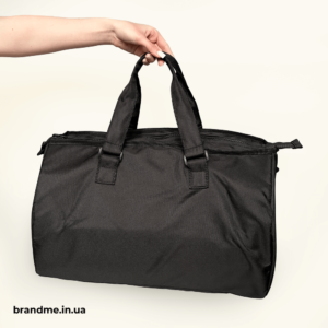 Спортивная сумка с возможностью брендирования Черная спортивная сумка под нанесение логотипа