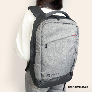 Рюкзак с нанесением логотипа Electrolux Group в качестве примера корпоративной печати на аксессуарах