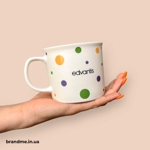 Керамічна чашка Edvantis із чистим багатоколірним принтом у мінімалістичному стилі