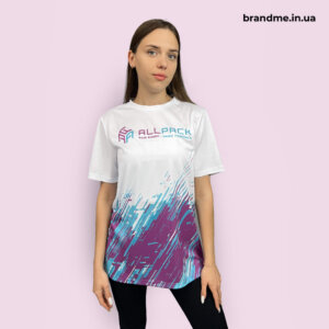 Друк на футболках для ALLPACK — брендовані футболки з індивідуальним дизайном Друк на футболках для ALLPACK з логотипом і повноколірним брендовим дизайном