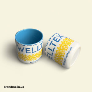 Чашки Welltex з кольоровою серединкою та друком логотипа Чашки з кольоровою серединкою та повноколірним друком логотипа Welltex