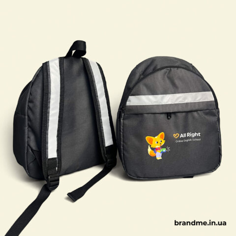 Рюкзак з логотипом All Right Online English School з рефлективними елементами