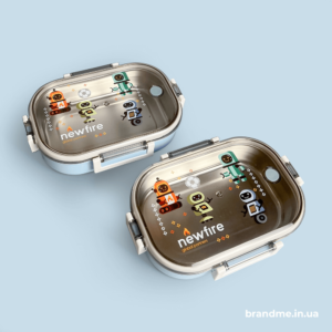 Ланчбоксы из нержавеющей стали с цветным принтом и логотипом Newfire