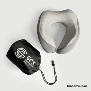 Подушка для подорожей з брендованим мішечком GCS green coffee service