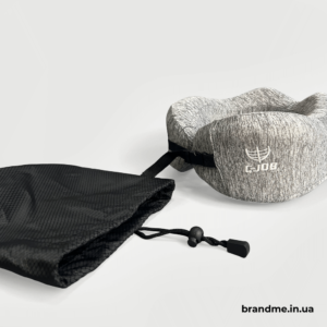 Дорожня подушка з вишитим логотипом C-JOB та мішечком для зберігання