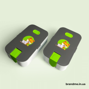 Ланчбокс с брендированием и цветным принтом на крышке, корпоративный мерч