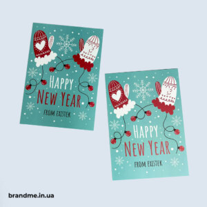 Новорічні листівки з дизайном та логотипом EXISTEK