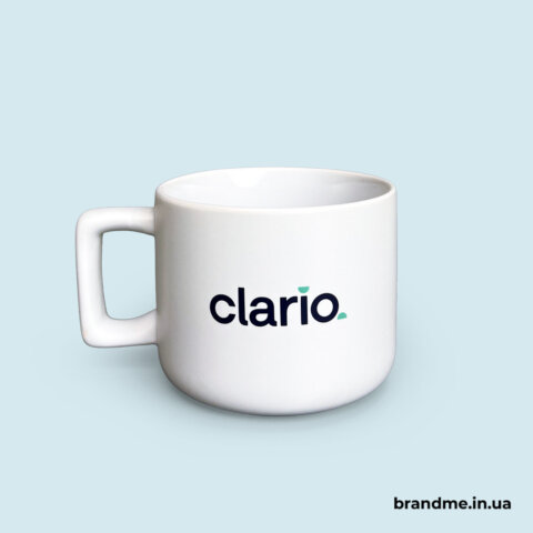 Керамическая чашка с логотипом Clario